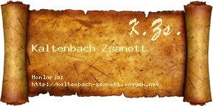 Kaltenbach Zsanett névjegykártya
